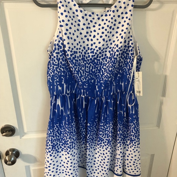 NWT Eliza J Nordstrom Santorini Blue & White Dress 14 - Picture 3 of 11